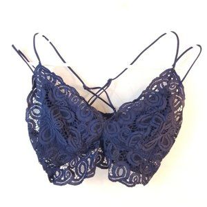 PINK Victoria's Secret Large Blue Lace Bralette